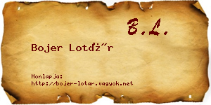 Bojer Lotár névjegykártya